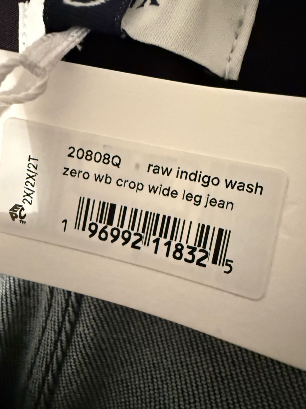 NWT SPANX Zero Waistband Crop Womens Wide Leg Jeans Raw Indigo Wash Size 2x - Picture 6 of 12